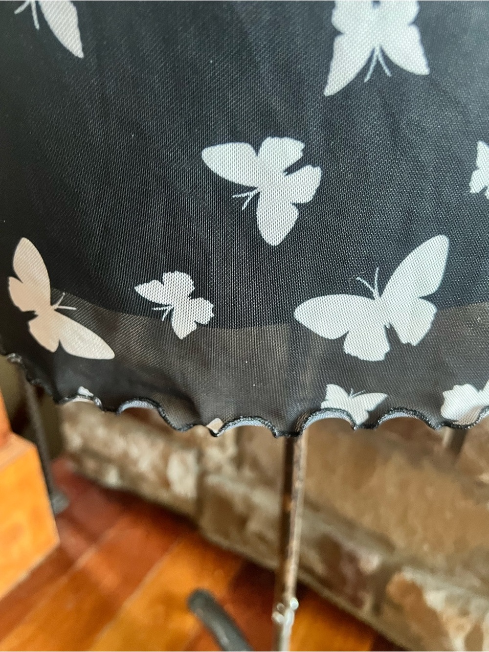 wild fable Black Mini Skirt with White Butterfly Print -small - Picture 2 of 6